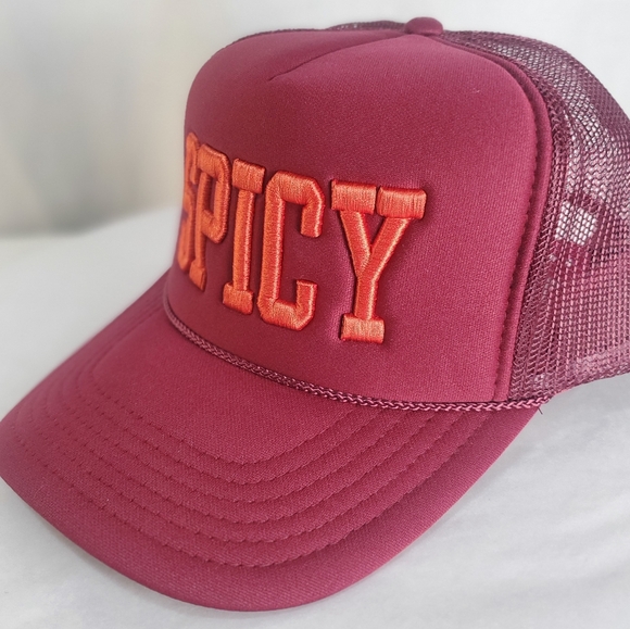 "SPICY" Mesh Back Trucker Ball Cap Hat, Besties Collection - Picture 7 of 9